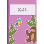 KALILA: PERSONALIZED NAME NOTEBOOK FOR GIRLS - CUSTEMIZED 110 DOT GRID PAGES - CUSTOM JOURNAL AS A GIFT FOR YOUR DAUGHTER OR W