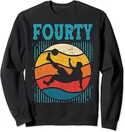 [X.Style] 40th Birthday Retro Soccer 40 Years Old Man Women Sweatshirt ds685 Sweater (2XL) Black