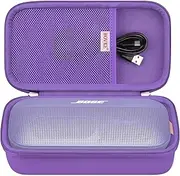 BOVKE Hard Travel Speaker Case for Bose New SoundLink Flex Speaker (2nd Gen) / Bose SoundLink Flex Bluetooth Portable Speaker, Extra Mesh Pocket for Bose Speaker Charger, Charging Cables, Lilac Purple