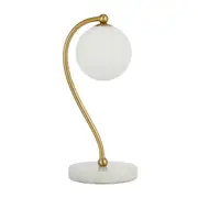 Foscani Opal Matt Glass White Marble Base Table Lamp