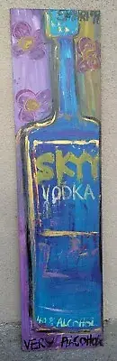 Skyy Vodka Original 1990's Signed Painting, Made in USA, Cobalt Blue, Way Cool!