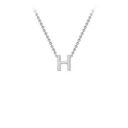 9K White Gold 'H' Initial Adjustable Letter Necklace 38/43cm