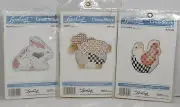 Lot Of 3 Lynn Craft Cross Stitch Kits Donna Gallagher Sheep Bunny Chickadee New