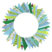 15M/50ft Fabric Bunting Flag 48 Pieces Vintage Cotton Floral Fabric Bunting O...