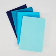 A6 Pocket Notebook Set | Embossed Soft Covers | 4 Pack | Ocean Blues