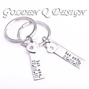 Personalised Name Initials Couple Keyring Anniversary Gift D174