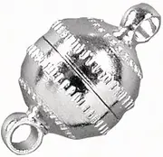 Rayher 2224021 Magnetic Clasp, Round, 7 mm Diameter, Platinum