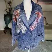 Nameless Animal Safari Women's Denim Jacket Size M