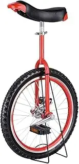 Adults/Kids Red Unicycle, 24/20/18/16 Inch Skid Proof Mountain Wheel, One Wheel Balancing Bike for Outdoor Sports Exercise, Height Adjustable (Size : 60Cm(24Inch)) Durable TDF