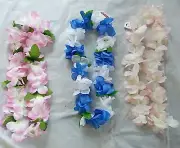 1 Hawaiian Flower lei leis Necklace Beach Hula Party Fancy Dress