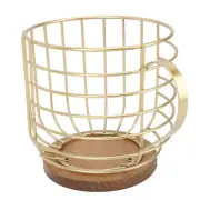 (Gold)Mug Shape Coffee Pod Holder Coffee Capsule Storage Basket For Counter C
