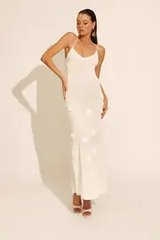 brody halter knit dress in ivory