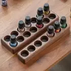 Wooden Perfume Bottle Storage Rack 7 Holes Essential Oils Holder for Desktop
