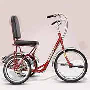 Three Wheel Bike, Adult Mountain Tricycle Single Speed for Seniors Women Men with Shopping Basket Exercise Men's Women's Tricycle Cycling Pedalling
