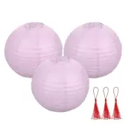 3 Pcs Light Purple Round Paper Lanterns 12 Inch Paper Lantern Party Decorations