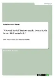 Wie viel Rudolf Steiner steckt heute noch in der Waldorfschule?: Eine Maturaarbe