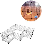 DRESSOOS Portable Pet Fence 35x35cm Iron Cage for Small Dogs Cats Rabbits Easy Assembly No Tools Needed