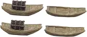 Zerodeko 4Pcs Boat Model DIY Handicraft Decor Assorted Color Simulation Boat Craft for Micro Landscape for Home Garden and Party Decoration