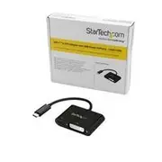 StarTech USB C to DVI Adapter, USB Power Delivery, 1920x1200, Black - CDP2DVIUCP