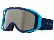 NEW $160 ELECTRIC EYEWEAR RIG SKI/SNOW GOGGLES NAVY/CYAN/BRONZE/SILVER CHROME