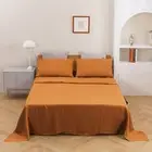 Natural Home Vintage Washed Hemp Linen Sheet Set (Rust) - Super King