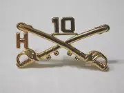 H TROOP, 10th CAVALRY REGIMENT OFFICER'S COLLAR / HAT DEVICE