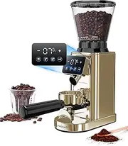 AMZCHEF Electric Coffee Grinder with Removable Holder for Portafilter and Container, Coffee Grinder Portafilter Electric with 48 Grinding Level Adjustable for Espresso/Drip/Pour Over/Cold Brew/French