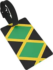 [YANYU] Flag of Jamaica Print Luggage Tags Funny Suitcase Labels with Full Back Privacy Cover Travel Accessories
