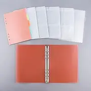 BAOFALI A5 6 Ring Die Storage Book Binder Die and Stamp Storage Folder Page Protectors 1 Cover with 25 Sheets Pockets Set Organizer Collection Case Template Holder DIY Scrapbooking Storing（Orange ）