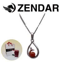 在飛比找博客來優惠-【ZENDAR】頂級天然沙丁紅珊瑚圓珠3.5-4mm銀色項鍊