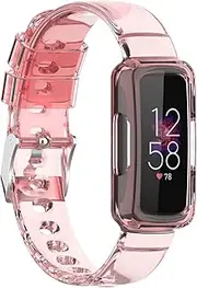 Chofit Protective Case with Strap Bands Compatible with Fitbit Luxe/Inspire 2 /Inspire/Inspire hr/Ace 2/Ace 3 Protective Bumper Case Cute Soft Watch Strap for Men and Women