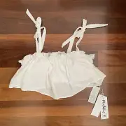 BNWT Ripcurl White Mia Flounce Crop