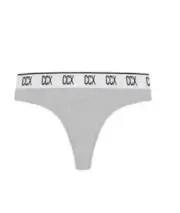 CCX By City Chic Ladies Cotton Thong Underwear sizes 22 XL Colour Grey Marle