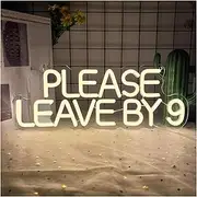 Sign Lamp Please Leave By 9 Neon Sign Dimmable LED Light For Wedding Graduation Party Bar Man Cave Birthday USB Powered 40cm×15cm