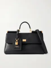 [Dolce & Gabbana] Dolce & Gabbana - My Sicily Leather Shoulder Bag - Black - One size One size Black