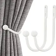 Curtain Tiebacks Hooks Electroplating White Curtain Storage Hook Metal Wall Hook U-Shaped Curtain Side Hook - White