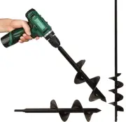 Auger Drill Bits Digger, Premium Heavy-Duty Solid Steel. Garden Hole Digger f...