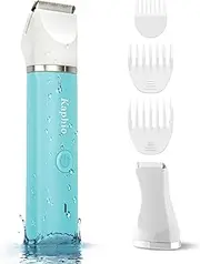 Bikini Trimmer for Women Pubic Hair: 2 in 1 Eletctric Razors for Women - Rechargeable Eletctric Shaver - IPX7 Waterproof Bikini Trimmer for Underarm Leg Arm Body (Tiffany Blue)