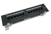 CNAweb 12 Port Vertical Cat6 110 RJ45 Network Patch Panel 568A 568B with Bracket