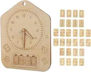 QUMIIRITY 29pc Wooden Clock Building Blocks Puzzle Toys for Boys and Girls Teaching Clock Preschool Supply Cognitive Toy