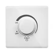 86 Type Ceiling Fan Adjustment Stepless Speed Controller Wall Switch 220V 10A white