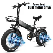 KRISTALL RX20 MAX Foldable 1500W Electric Bike Dual Motor 20*4 Fat Tire ebike AU