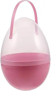 SOLUSTRE Clear Plastic Jumbo Easter Eggs with Handles Fillable Egg Containers for Party Favors Easter Egg for Celebrations and Decorations