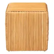 bali & pari Karina Bohemian Light Honey Rattan Footstool