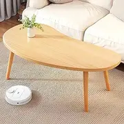 Modern Cloud-Shaped Coffee Table, 80cm x 40cm x 42cm, Living Room Furniture, Wood/White A263 (M Wood)