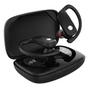 Wireless Bluetooth Earbuds Hands-Free Sports Gaming Headset for Smartphone Tws Wholesale Ear-Hook Waterproof Headphones - T16-Black