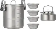 Backpacking Cooking Set - Kettle Set,Lightweight Survival Gear for Adults Backpacking Outdoor Travel Lawn Picnic Backyard Hiking