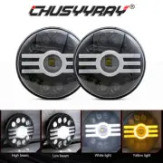 Pair 7" Inch LED Headlight Round Hi-Lo Sealed Beam for Chevy Pickup Truck 3100 (for: Fiat)