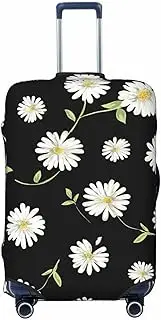 [CADREWY] daisy Print Travel Suitcase Cover Luggage Protector with Elastic Anti Scratch for Carry On, Black, X-Large