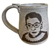 Kerri Henry Pottery RBG Mug Ruth Bader Ginsburg Activist Court Political NEW